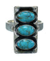 Southwestern Turquoise Jewelry Sterling Silver Ring Size 8-3/4 AX89288